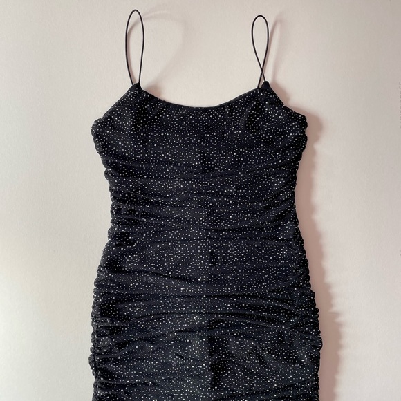 Honey Sparkle Strappy Mesh Dress in Black - Picture 5 of 8